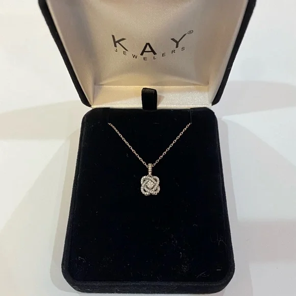 KAY JEWELERS NEW Center of Me Diamond 1/10 ct tw Sterling Silver 18” Necklace - Picture 3 of 9